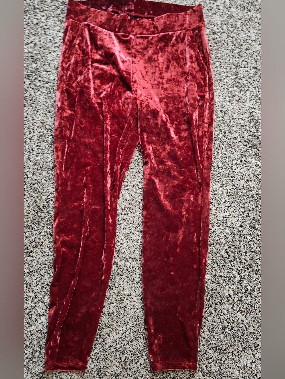 Torrid Red Velvet Leggings With Pockets
